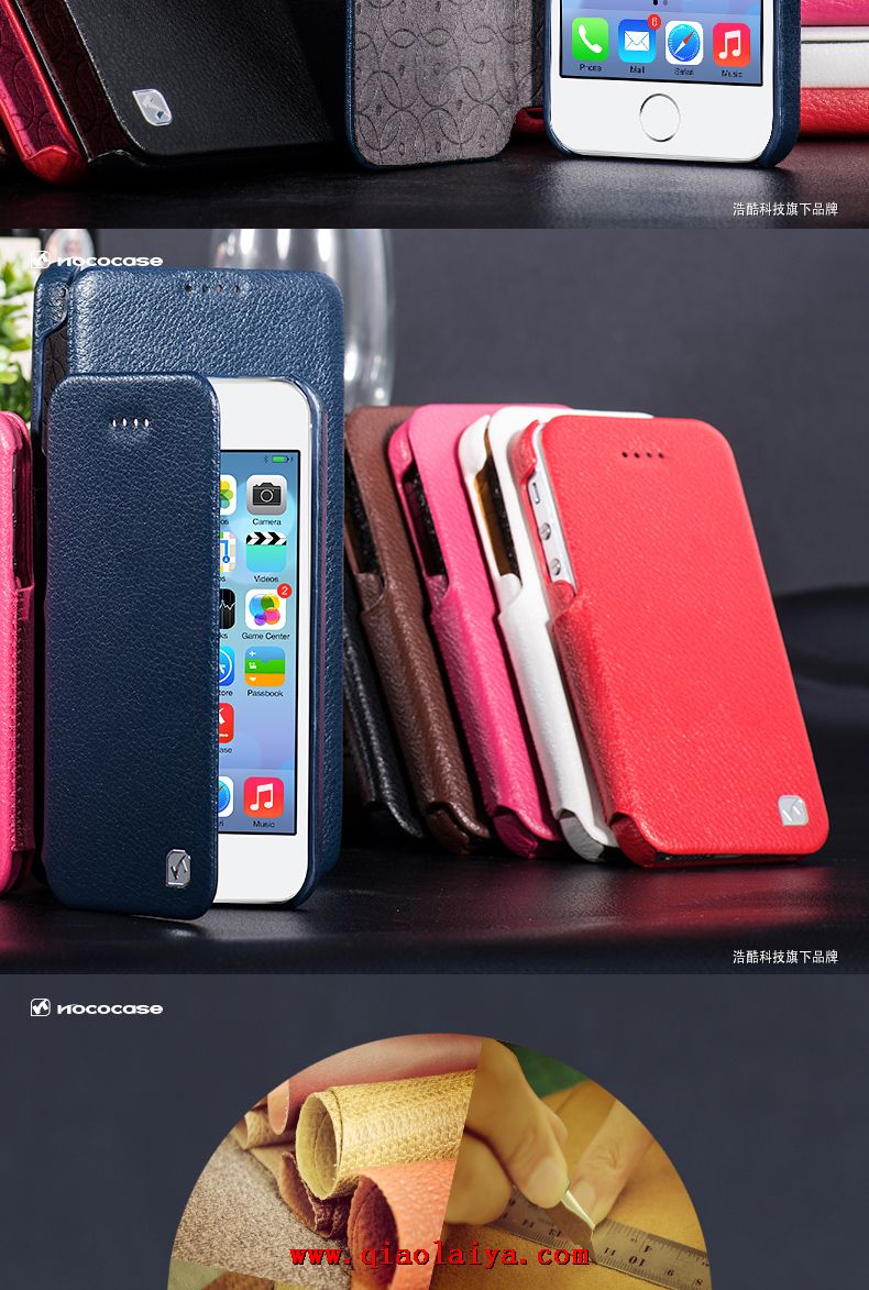 Pomme iPhone5S pur cas de téléphone en cuir bleu coque d'Apple 5S