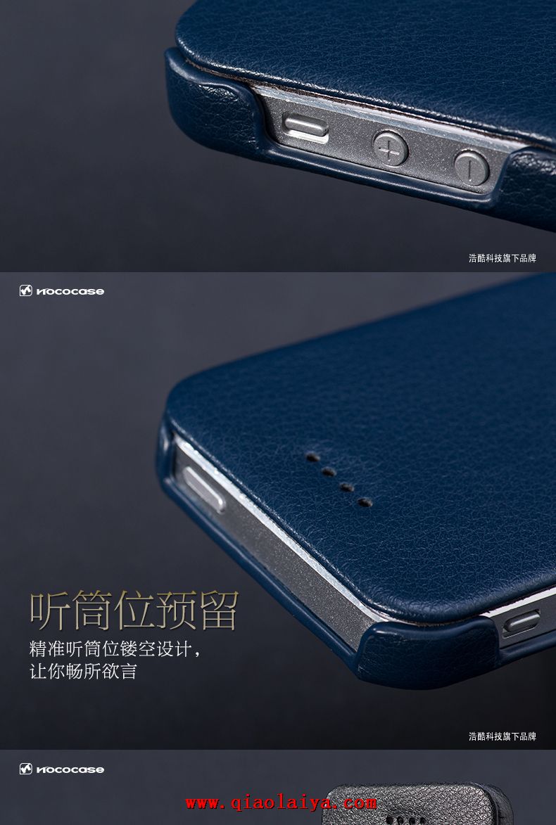Pomme iPhone5S pur cas de téléphone en cuir bleu coque d'Apple 5S