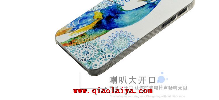 Pomme iphone5/5S relief peint téléphone coque de modèle de paon Housse de protection