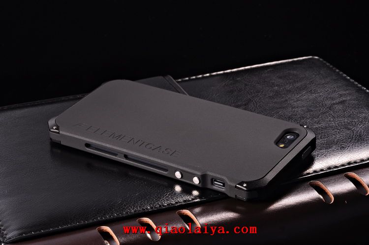 iPhone 5S étui de téléphone téléphone Noir Métal manchon protecteur frontière rose coque