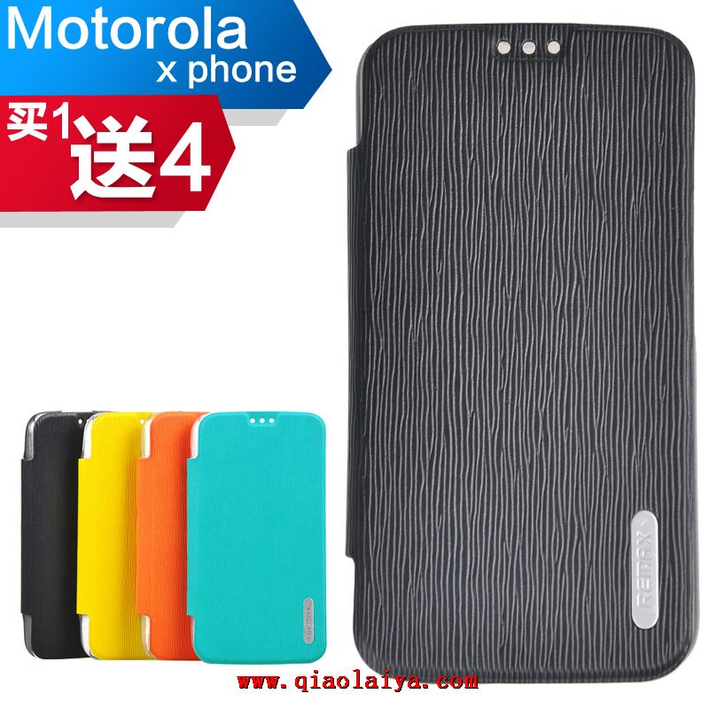 Cuir de téléphone Motorola Téléphone portable Étui Moto X noir de protection boîtier XT1055 coque