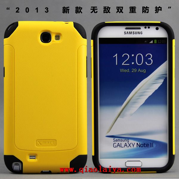 Galaxy Note 2 coque du mobile jaune Samsung N7100 ensembles de Housse en Silicone