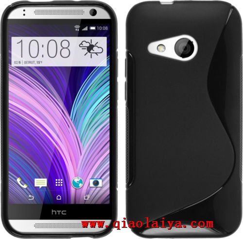 HTC ONE M8 Mini 2 noir téléphone shell portable Etui en silicone personnalisé