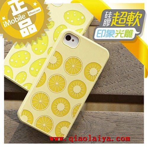 Pomme téléphone 4s coque motif de fruit de citron iphone4s manchon de silicone coque étui de téléphone