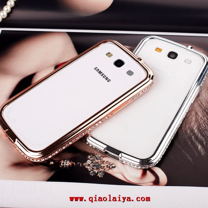 Samsung Galaxy S3 coque de téléphone en métal de diamant protection du cadre de l'enveloppe I9300