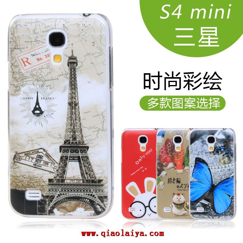 Samsung Galaxy S4 Mini Tour Eiffel peint coque de protection téléphone portable housse i9190