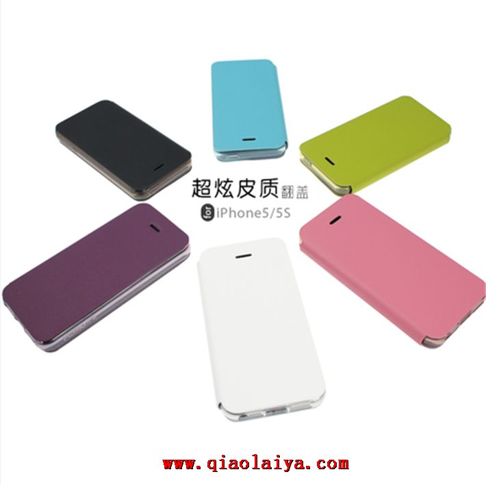 iPhone 5s coque personnalisé rose cuir support d'étui téléphone