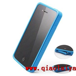 iPhone4s silicone Coque de protection à carapace molle enveloppe de poussière téléphone bleu