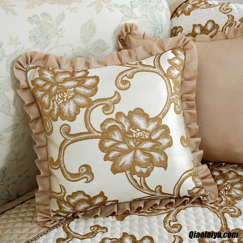 Canapé Rouleau De Cou Tissu Begonia Couverture Jaune Textile De Maison Pas Cher Soldes