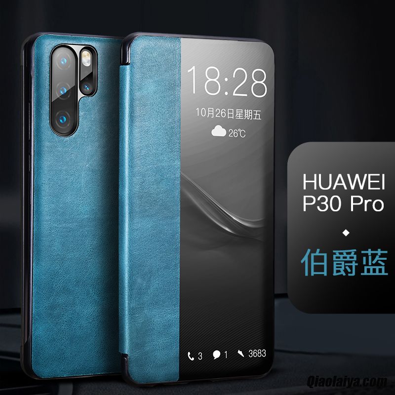 Coque De Smartphone Huawei Résistantaux Chocs, Coque Pour Huawei P30 Pro, Etui Coque De Portable Bleu
