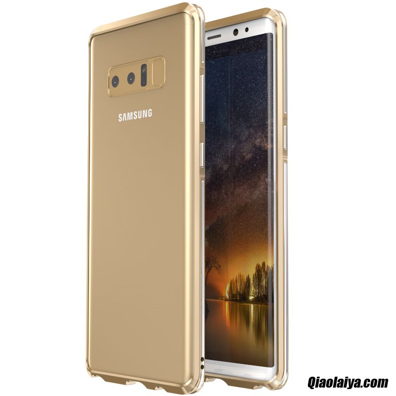 Coque Pour Samsung Galaxy Note 8 En Vente, Etui Cuir Samsung Galaxy Note 8 Slim Étui En Cuir, Accessoires Téléphone Gris