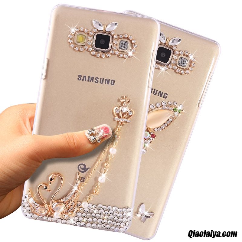Coque Samsung Galaxy A8 En Strass Luxe Téléphone Mobile Housse En Cuir, Coque Pour Samsung Galaxy A8, Coque Strass Rose