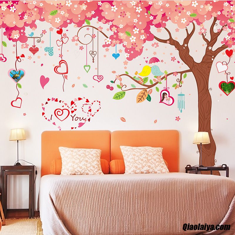 Décorations Murales Chambre Enfant Cerisier Amour Autocollants Lawngreen