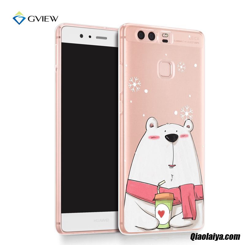 Housse Cuir Huawei P9 Rose, Coque Pour Huawei P9, Tel Mobile Pas Cher Rose