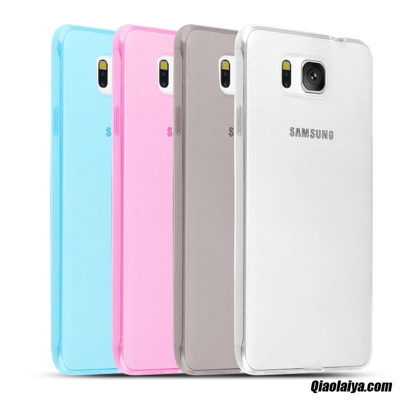 Housse Samsung Galaxy Alpha Rouge Tissu, Coque Pour Samsung Galaxy Alpha, Housse Coques Smartphone Gris