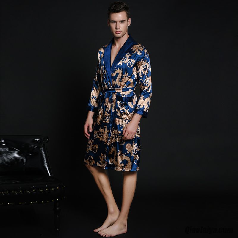 Textile De Maison Chemise De Nuit Pyjamas Longue Section Mince Robe Impériale Bronzer Pas Cher