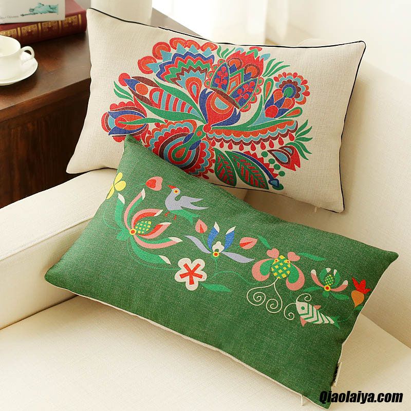 Textile De Maison Oreiller Style Chinois Bureau Oreiller Taille Lin Ambre