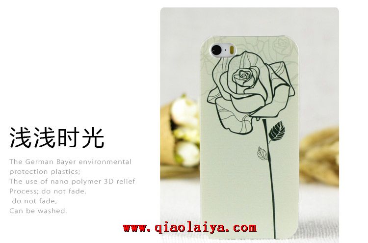 Apple coque peints iPhone 5/5s téléphone housse de protection roses givrées