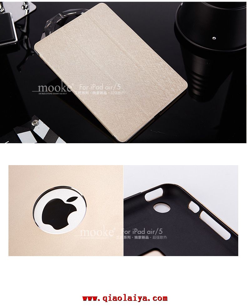 Apple iPad Air ultra-Caisse mince de housse de protection support coque Cuir or métallique