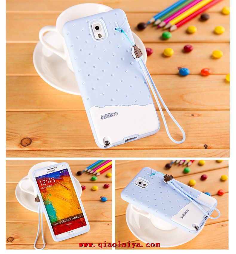 Ensembles de Housse en Silicone manchon de protection Samsung Galaxy Note 3 de SM-N9005 N7505 coque bicolore crème glacée