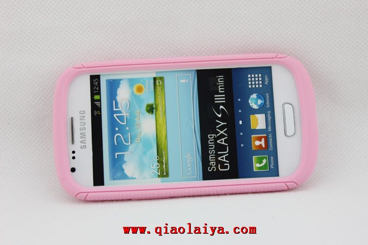 Ensembles téléphone portable Samsung GALAXY SIII rose Mini de i8190 coque molle téléphone portable rouge housse de protection