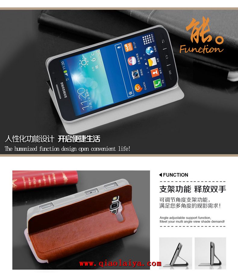 Galaxy Core Advance rose étui en cuir Samsung I8580 housse de supports de conférence de haute qualité