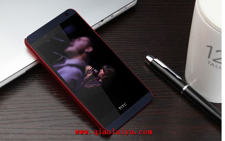 HTC Desire 610 mat rouge Coque coque portable ensembles blanc brillant