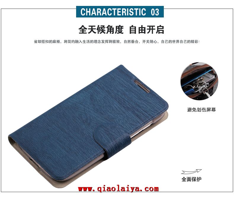 HTC Desire 610 élégant en cuir bleu housse de portable