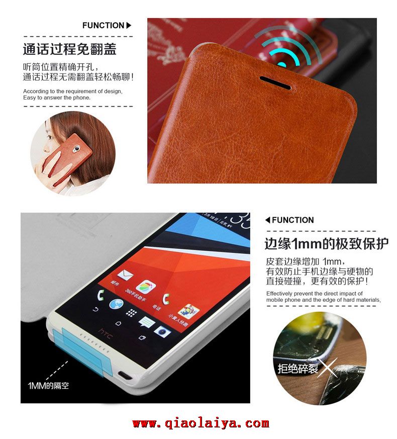 HTC Desire 816 housse de portable de réveil Smartphone coque en cuir