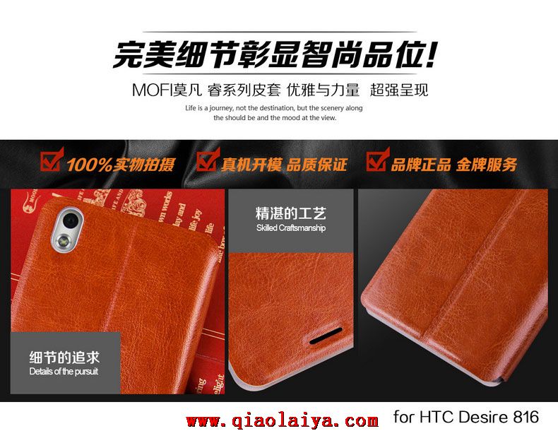 HTC Desire 816 housse de portable de réveil Smartphone coque en cuir