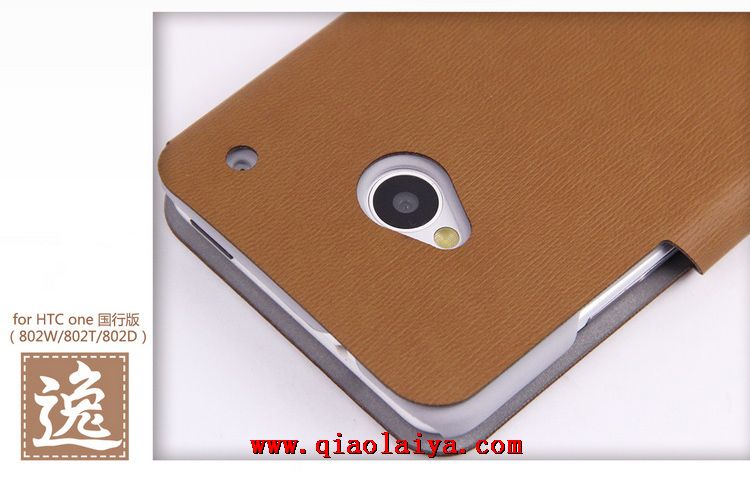 HTC ONE M7 haute qualité étui en cuir Vert téléphone coque