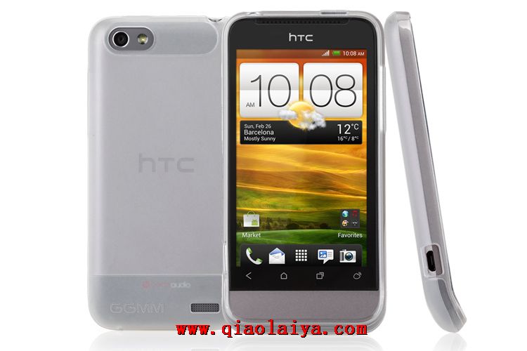 HTC ONE V coque du mobile étui T320e gris coquille de protection téléphone portable des ensembles pourpres