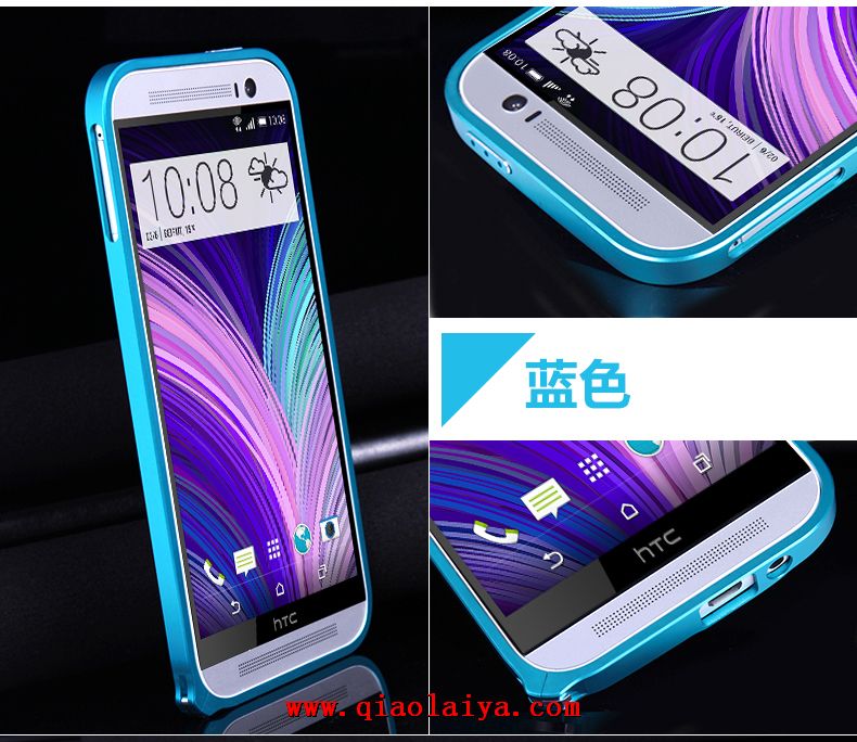HTC One M8 manchon protecteur téléphone mince coque du cadre multicolore d'aluminium