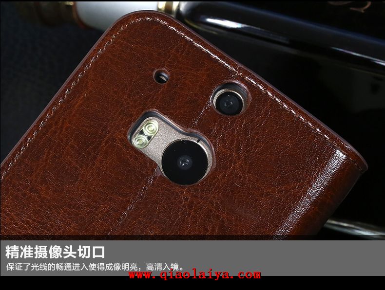 HTC One M8 pur cuir housse de portable Qualité étui en coque