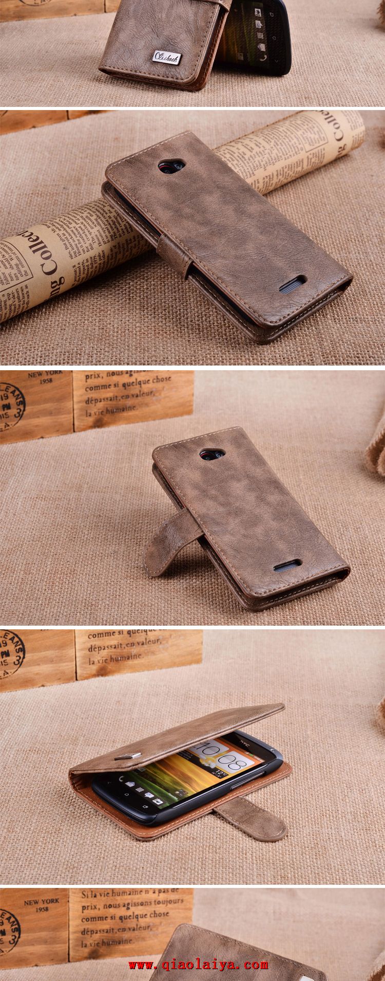 HTC One S téléphone portable en cuir des ensembles coque protectrice en cuir