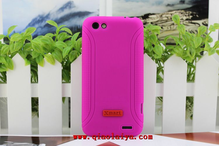 HTC One V coque du mobile rouge T320e téléphone de silicone étui de protection noir rose