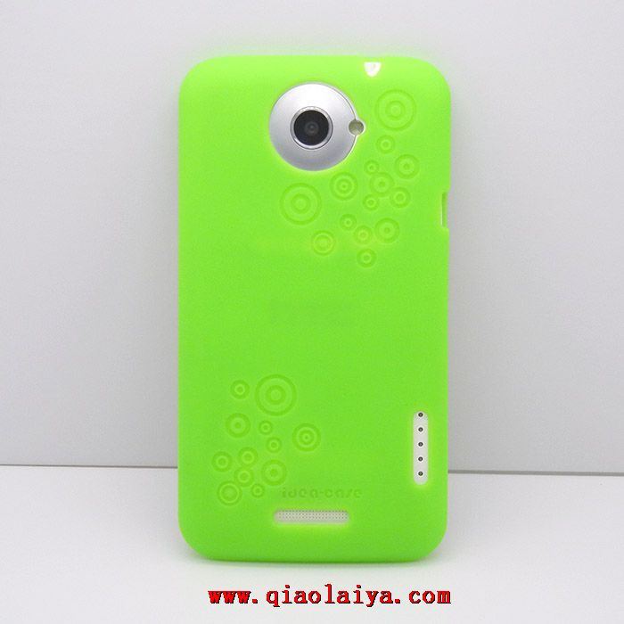 HTC One X ensembles vert des caisse de silicone de téléphonie mobile S720e coque du monochrome rose pluie