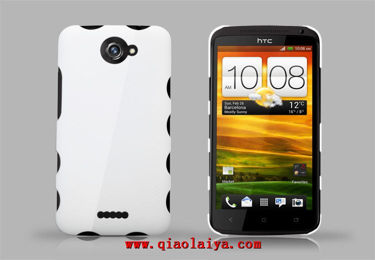 HTC One X ondulé téléphone de etui Blanc coque protectrice ultra-mince