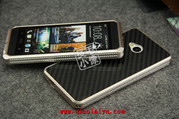 Personnalisé HTC ONE M7 de structure métallique de couverture arrière de coque de protection