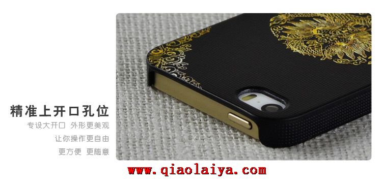 Pomme 5s coque de téléphone relief de dragon iPhone 5/5s ensembles de téléphone mobile de luxe housse
