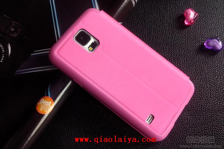 Rose Samsung Galaxy i9500 S4 cuir à puce support de gaine de protection S5 téléphone silicone coque de protection