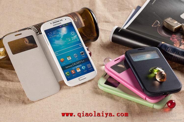 Rose Samsung Galaxy i9500 S4 cuir à puce support de gaine de protection S5 téléphone silicone coque de protection