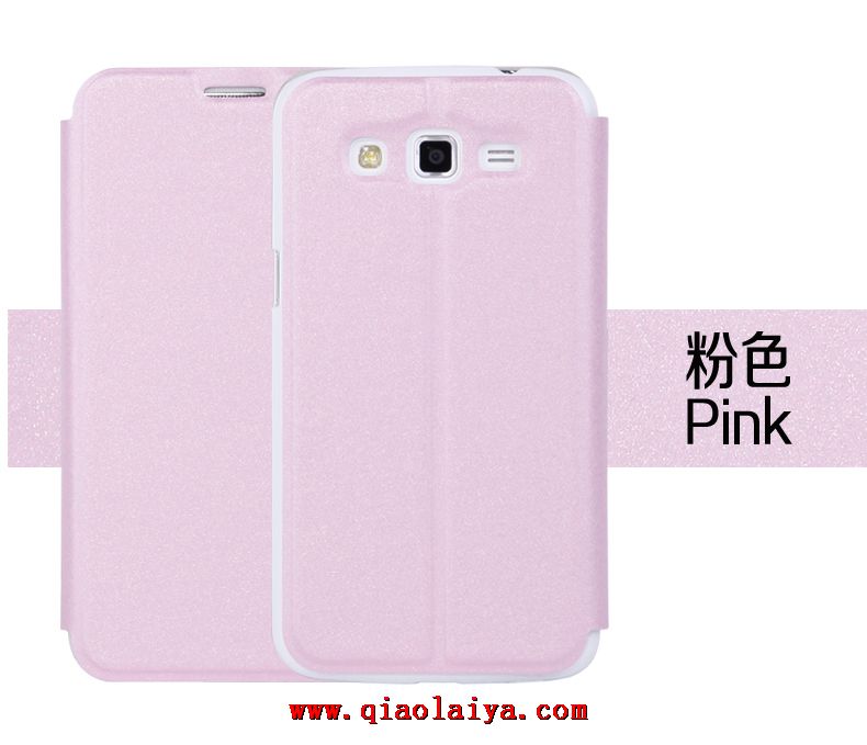 Samsung G7106 Noir coquille de téléphone Galaxy 2 grands SM-G7108 étui en cuir rose