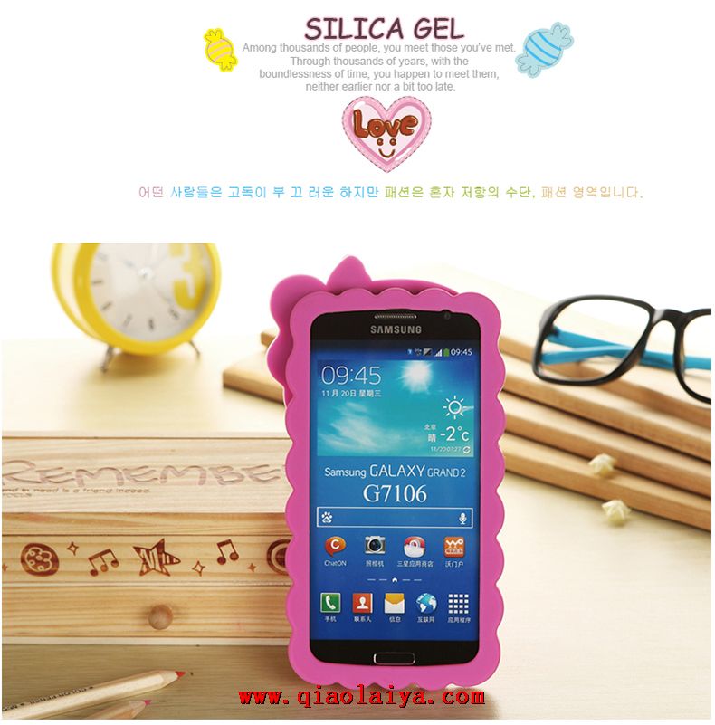 Samsung G7108 étui en silicone de bande dessinée Mobile SM-G7108 petite femelle grecque téléphone housse