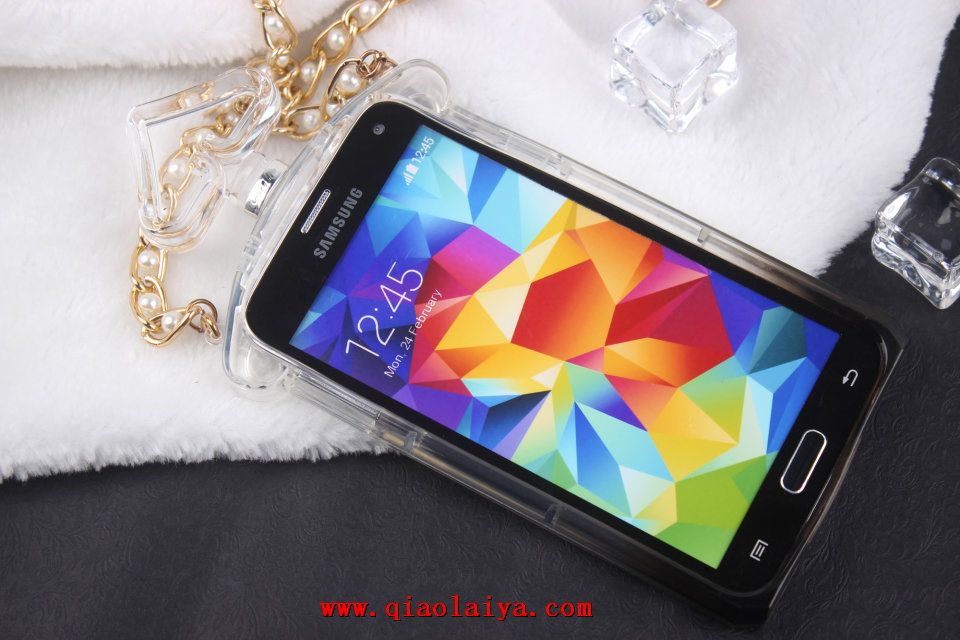 Samsung Galaxy Guerlain S5 français petits téléphone portable Les ensembles noirs G900F parfum coque