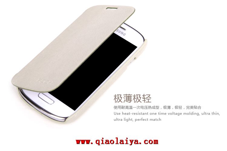 Samsung Galaxy I8190 S3 Mini bleu de protection étui de téléphone de coque de douille Renversement en cuir rose