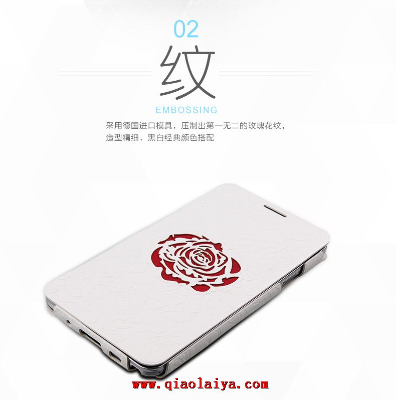 Samsung Galaxy Note 3 Rose N900F téléphone à clapet coque protection en cuir support d'étui