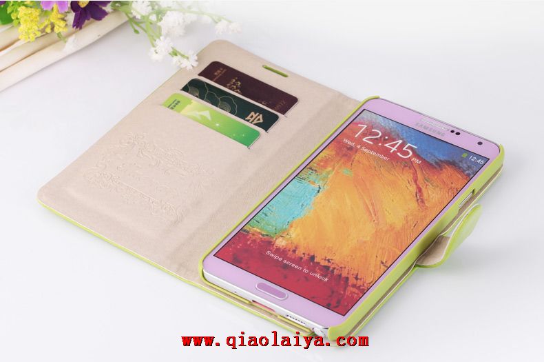 Samsung Galaxy Note 3 coque téléphone à clapet SM-N9005 pur Rose étui en cuir