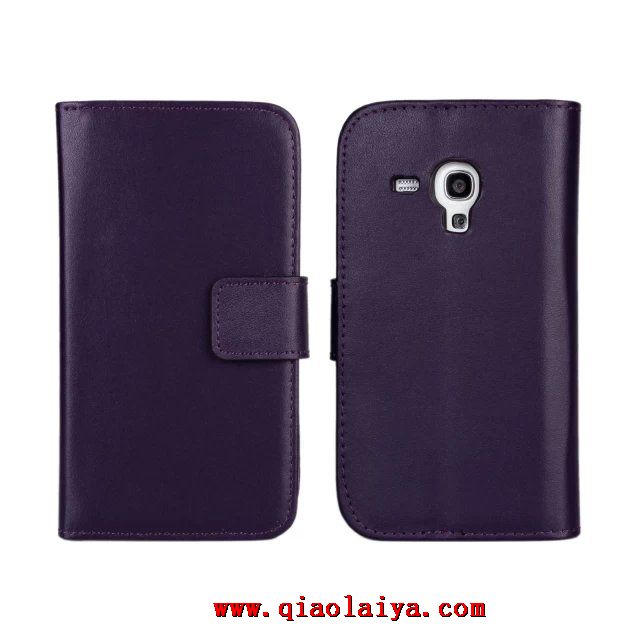 Samsung Galaxy S3 Mini coquille de téléphone portable téléphone portable i8190 rose blanc d'étui en cuir noir
