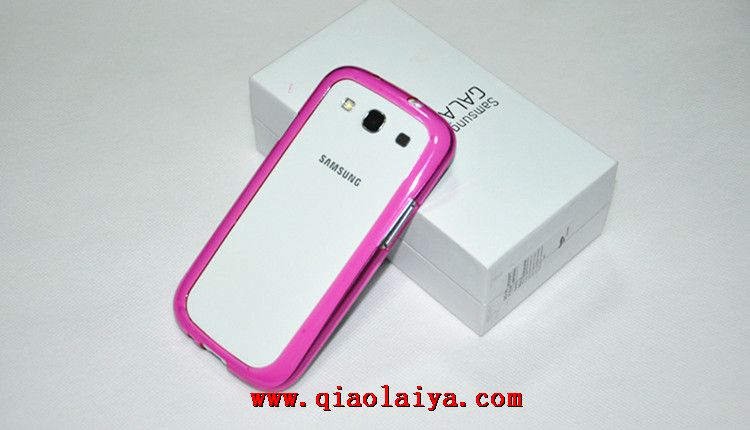 Samsung Galaxy S3 i9300 téléphone mobile transparent encadrer rose rouge vert coque